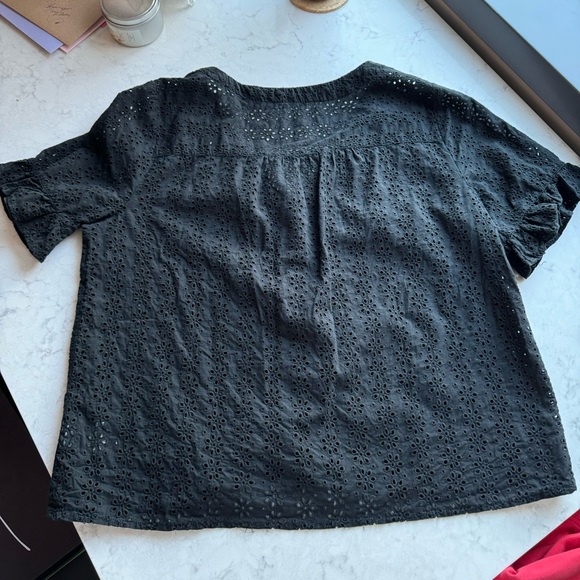 Madewell ruffle sleeve eyelet top - Picture 3 of 6